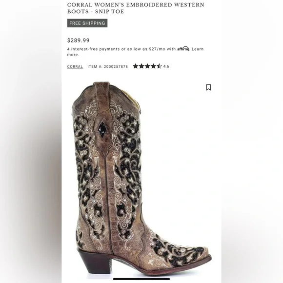 Corral Distressed Brown Boots with Black Embroidery - Picture 10 of 15